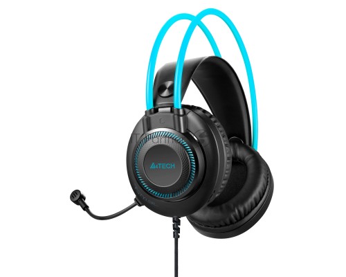 Наушники с микрофоном A4Tech Fstyler FH200U серый/синий 2м накладные USB оголовье (FH200U BLUE)
