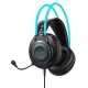 Наушники с микрофоном A4Tech Fstyler FH200U серый/синий 2м накладные USB оголовье (FH200U BLUE)