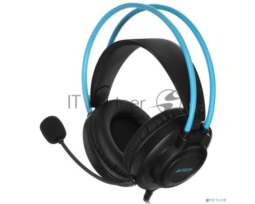 Наушники с микрофоном A4Tech Fstyler FH200U серый/синий 2м накладные USB оголовье (FH200U BLUE)