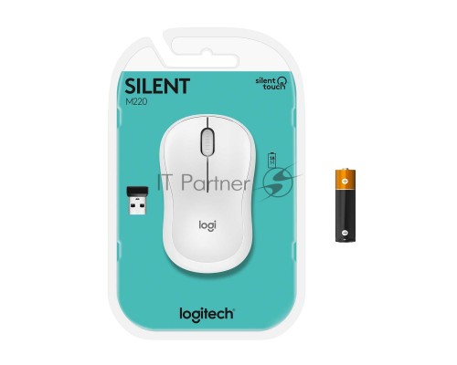 Мышь беспроводная Logitech M220 белый, 1000 dpi, радиоканал, USB, кнопки - 3