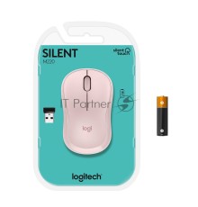 Мышь беспроводная Logitech M220 розовый, 1000 dpi, радиоканал, USB, кнопки - 3