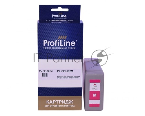 Струйный картридж PL-PFI-102M для принтеров CANON IPF510/IPF605/IPF610/IPF650/IPF655/IPF710/IPF750/IPF755/IPF760/IPF766 с чернилами Magenta ProfiLine
