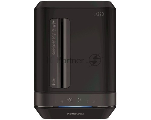Шредер Fellowes PowerShred LX220 черный (секр.P-4)/перекрестный/20лист./30лтр./скрепки/скобы/пл.карты