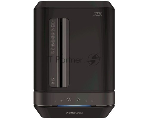 Шредер Fellowes PowerShred LX220 черный (секр.P-4)/перекрестный/20лист./30лтр./скрепки/скобы/пл.карты