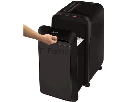 Шредер Fellowes PowerShred LX220 черный (секр.P-4)/перекрестный/20лист./30лтр./скрепки/скобы/пл.карты