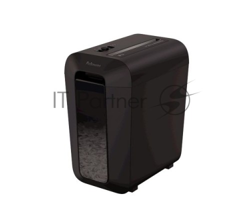 Шредер Fellowes PowerShred LX65 черный (секр.P-4)/перекрестный/10лист./22лтр./скрепки/скобы/пл.карты