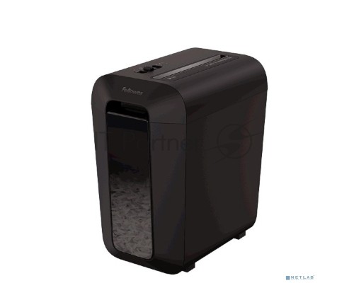 Шредер Fellowes PowerShred LX65 черный (секр.P-4)/перекрестный/10лист./22лтр./скрепки/скобы/пл.карты