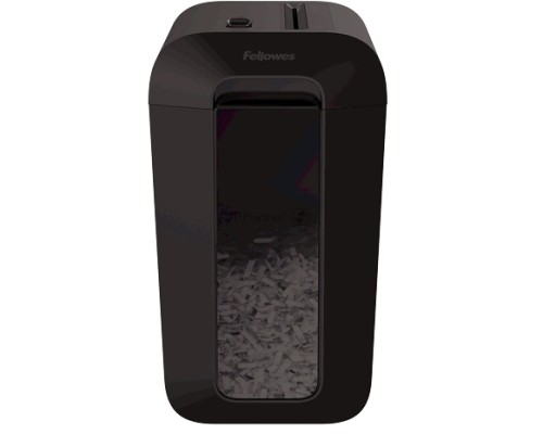 Шредер Fellowes PowerShred LX65 черный (секр.P-4)/перекрестный/10лист./22лтр./скрепки/скобы/пл.карты