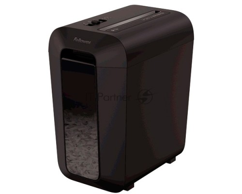 Шредер Fellowes PowerShred LX65 черный (секр.P-4)/перекрестный/10лист./22лтр./скрепки/скобы/пл.карты