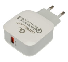Cablexpert Зарядное устройство MP3A-PC-40 18Вт, 3А, QC3.0, 1xUSB, белый, пакет