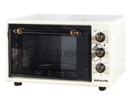 Мини печь BRAVO FO-45BR бежевая 45л, ручки Ретро