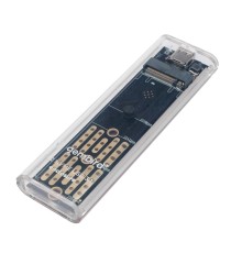 Gembird EEM2-NVME-2 Внешний корпус USB 3.1 для M2 NVME порт Type-С, пластик, прозрачный