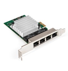 Exegate EX296211RUS Сетевой адаптер ExeGate EXE-564 (PCI-E x1 v2.0, 4xRJ45, UTP 10/100/1000Mbps, Realtek Chipset RTL8111H+ASM1184e)