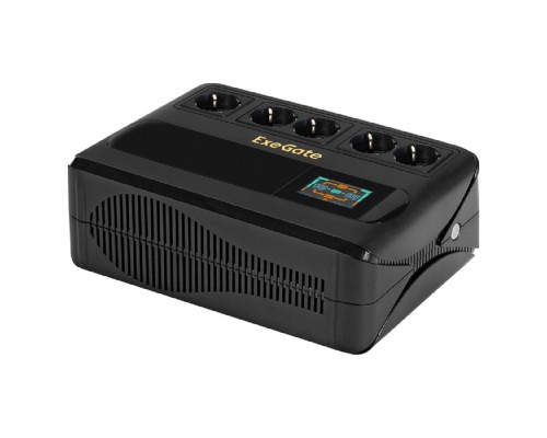 [ИБП] Exegate EX295684RUS ИБП ExeGate NEO Smart BU-600.LCD.AVR.5SH <600VA/360W, цветной LCD-дисплей, AVR, 5*Schuko, Black>