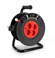 Exegate EX295740RUS Удлинитель на катушке ExeGate industrial ECS-10-3-25 (4 евророзетки с заземлением, IP20, 25м, защита от детей, защита от перегрузки, 3х1,0мм2, 10А/2.3кВт)