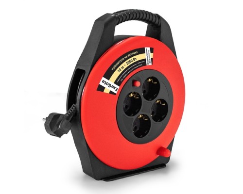 [Сетевой фильтр] Exegate EX295742RUS Удлинитель на катушке ExeGate Master ECS-10-3-10 (4 евророзетки с заземлением, IP20, 10м, защита от детей, защита от перегрузки, 3х0,75мм2, 10А/2.3кВт)