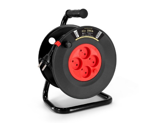 [Сетевой фильтр] Exegate EX295744RUS Удлинитель на катушке ExeGate industrial ECS-10-2-25 (4 евророзетки, IP20, 25м, защита от детей, защита от перегрузки, 2х1,0мм2, 10А/2.3кВт)