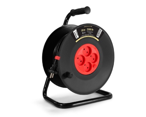 [Сетевой фильтр] Exegate EX295745RUS Удлинитель на катушке ExeGate industrial ECS-10-2-50 (4 евророзетки, IP20, 50м, защита от детей, защита от перегрузки, 2х1,0мм2, 10А/2.3кВт)