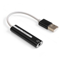Exegate EX296332RUS Кабель-адаптер для подключения телефонной гарнитуры к порту USB ExeGate <EX-AU-04B> (внешняя звуковая карта USB, 1x Jack3.5 F (4-контакта), кнопки: volume +, volume -, play/pause/n