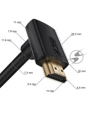 Кабель GCR 2.0m HDMI 2.0, M/M верхний угол, черный нейлон, HDR 4:2:2, Ultra HD, 4K 60 fps 60Hz/5K*30Hz, 3D, AUDIO, 18.0 Гбит/с, 28/28 AWG, GCR-53293 GCR Кабель 2.0m HDMI 2.0, M/M верхний угол, черный нейлон, HDR 4:2:2, Ultra HD, 4K 60 fps 60Hz/5K*30Hz, 3