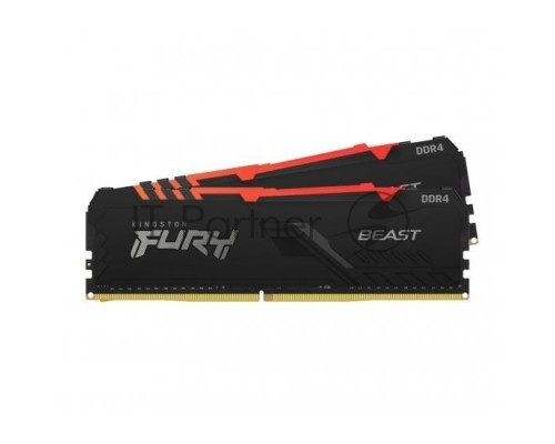 Оперативная память Kingston 16GB DDR4 3200MHz CL16 DIMM (Kit of 2) FURY Beast RGB