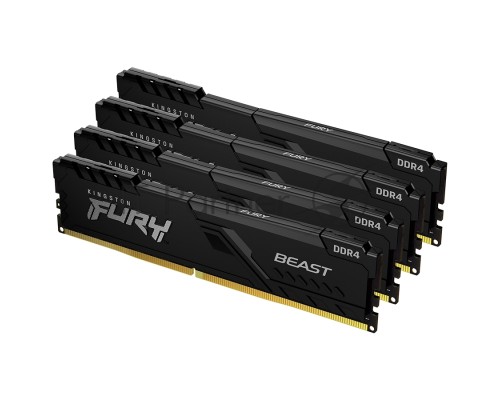 Память оперативная Kingston 16GB 3200MHz DDR4 CL16 DIMM (Kit of 4) FURY Beast Black