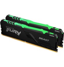 Оперативная память Kingston 16GB DDR4 3600MHz CL17 DIMM (Kit of 2) FURY Beast RGB