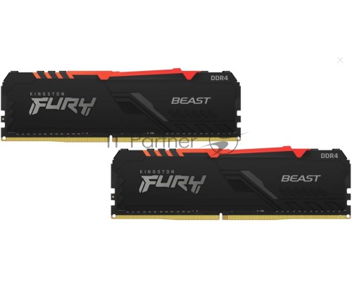 Оперативная память Kingston 16GB 3733MHz DDR4 CL19 DIMM (Kit of 2) FURY Beast RGB