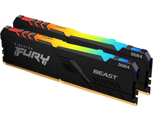 Память Kingston 32GB DDR4 3200MHz  CL16 DIMM (Kit of 2) 1Gx8 FURY Beast RGB