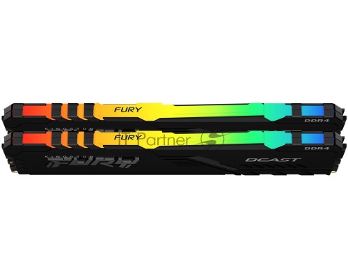Память Kingston 32GB DDR4 3200MHz  CL16 DIMM (Kit of 2) 1Gx8 FURY Beast RGB