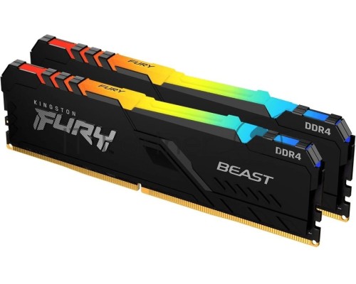 Память Kingston 32GB DDR4 3200MHz  CL16 DIMM (Kit of 2) 1Gx8 FURY Beast RGB