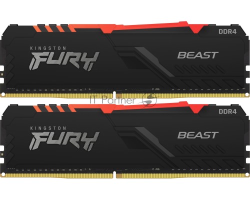 Память оперативная Kingston 64GB 2666MHz DDR4 CL16 DIMM (Kit of 2) FURY Beast RGB