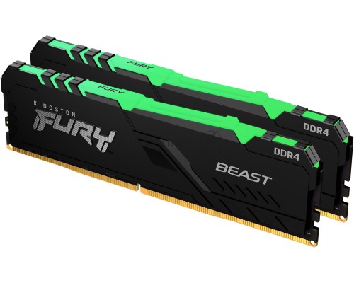 Память оперативная Kingston 64GB 2666MHz DDR4 CL16 DIMM (Kit of 2) FURY Beast RGB