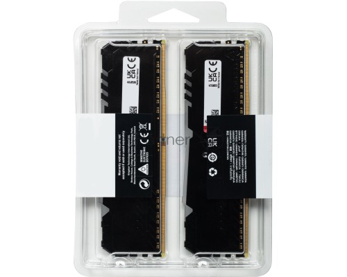 Память оперативная Kingston 64GB 2666MHz DDR4 CL16 DIMM (Kit of 2) FURY Beast RGB