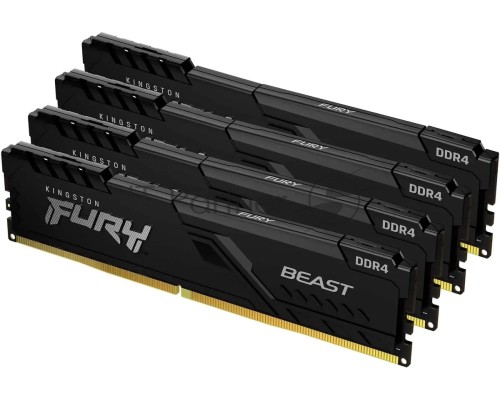 Оперативная память Kingston 64GB DDR4 3600MHz CL18 DIMM (Kit of 4) FURY Beast Black