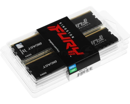 Оперативная память Kingston 64GB DDR4 3600MHz CL18 DIMM (Kit of 4) FURY Beast Black