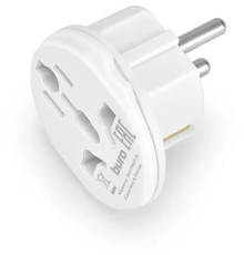 Адаптер-переходник Buro BU-PA01-W (1 розетка) белый (пакет ПЭ)  (BU-PA01-W) {переходник для Apple универсальный}