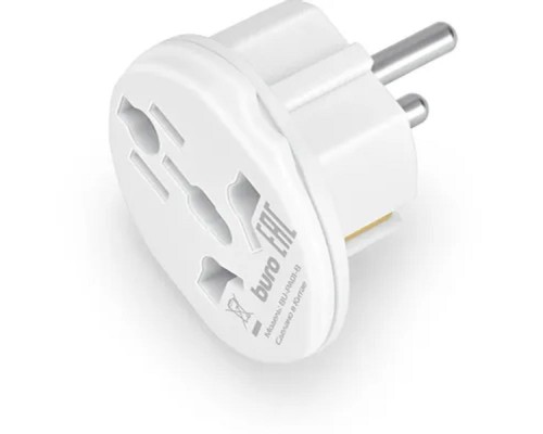 [Аксессуар к ноутбуку] Адаптер-переходник Buro BU-PA01-W (1 розетка) белый (пакет ПЭ)  (BU-PA01-W) {переходник для Apple универсальный}