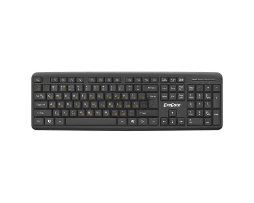 Комплект ExeGate EX287139RUS Professional Standard Combo MK120-OEM (клавиатура влагозащищенная 104кл. + мышь оптическая 1000dpi, 3 кнопки и колесо прокрутки; USB, длина кабелей 1.3м, черный, ОЕМ)