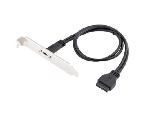 [кабели] ORIENT C080, Планка портов в корпус 1xUSB Type-C, USB3.2 Gen1, 20Pin кабель 50см, oem (33201)