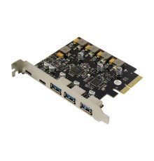 ORIENT AM-U3142PE-3A2C, Контроллер PCI-Ex4 v3.0, USB 3.2 Gen2, скорость до 10 Гбит/с, 5-port ext (3xType-A + 2xType-C), ASM3142+VL820-Q8 chipset, Self powered (31351)