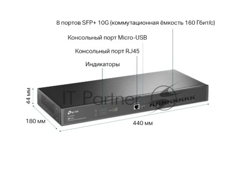 Коммутатор Fully managed switch with full 8-port 10G fiber ports and 160 Gbps switching capacity