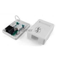 Розетка компьютерная Hyperline SB1-1-8P8C-C5e-WH RJ-45(8P8C), категория 5e, одинарная, внешняя, Dual IDC