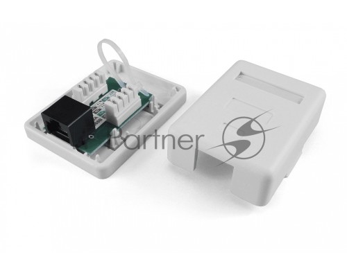 Розетка компьютерная Hyperline SB1-1-8P8C-C5e-WH RJ-45(8P8C), категория 5e, одинарная, внешняя, Dual IDC