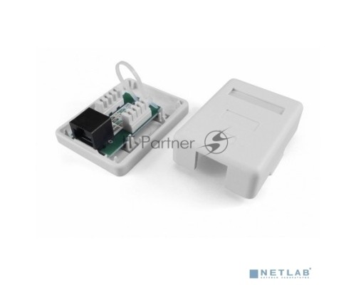 Розетка компьютерная Hyperline SB1-1-8P8C-C5e-WH RJ-45(8P8C), категория 5e, одинарная, внешняя, Dual IDC