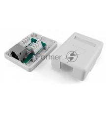Розетка компьютерная Hyperline SB1-1-8P8C-C5e-SH-WH RJ-45(8P8C), категория 5e, экранированная, одинарная, внешняя, Dual IDC