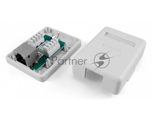 Розетка компьютерная Hyperline SB1-1-8P8C-C5e-SH-WH RJ-45(8P8C), категория 5e, экранированная, одинарная, внешняя, Dual IDC