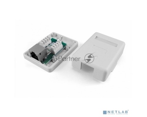 Розетка компьютерная Hyperline SB1-1-8P8C-C5e-SH-WH RJ-45(8P8C), категория 5e, экранированная, одинарная, внешняя, Dual IDC