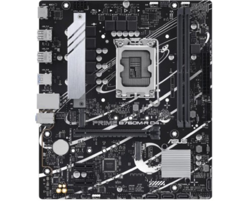[Материнская плата] ASUS PRIME B760M-R D4 (Socket 1700, mATX, 2xDDR4(64GB), HDMI 2.1, 1xPCIe 4.0x16/2xPCIe 4.0 x1 , 1xLAN (2.5GbE), 4xSATA 6Gb/s, 2xM.2, 4xUSB 3.2, 4xUSB 2.0)