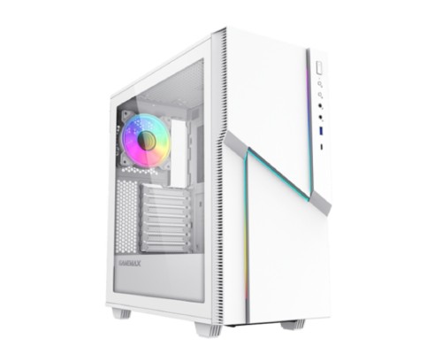 [Корпуса] Gamemax Корпус ZORRO WHITE без БП (Midi Tower, Белый., 1*USB3.0, 1*USB Type-C, COC fan)